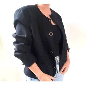 Vintage Pendelton Wool Button Front Balck Jacket